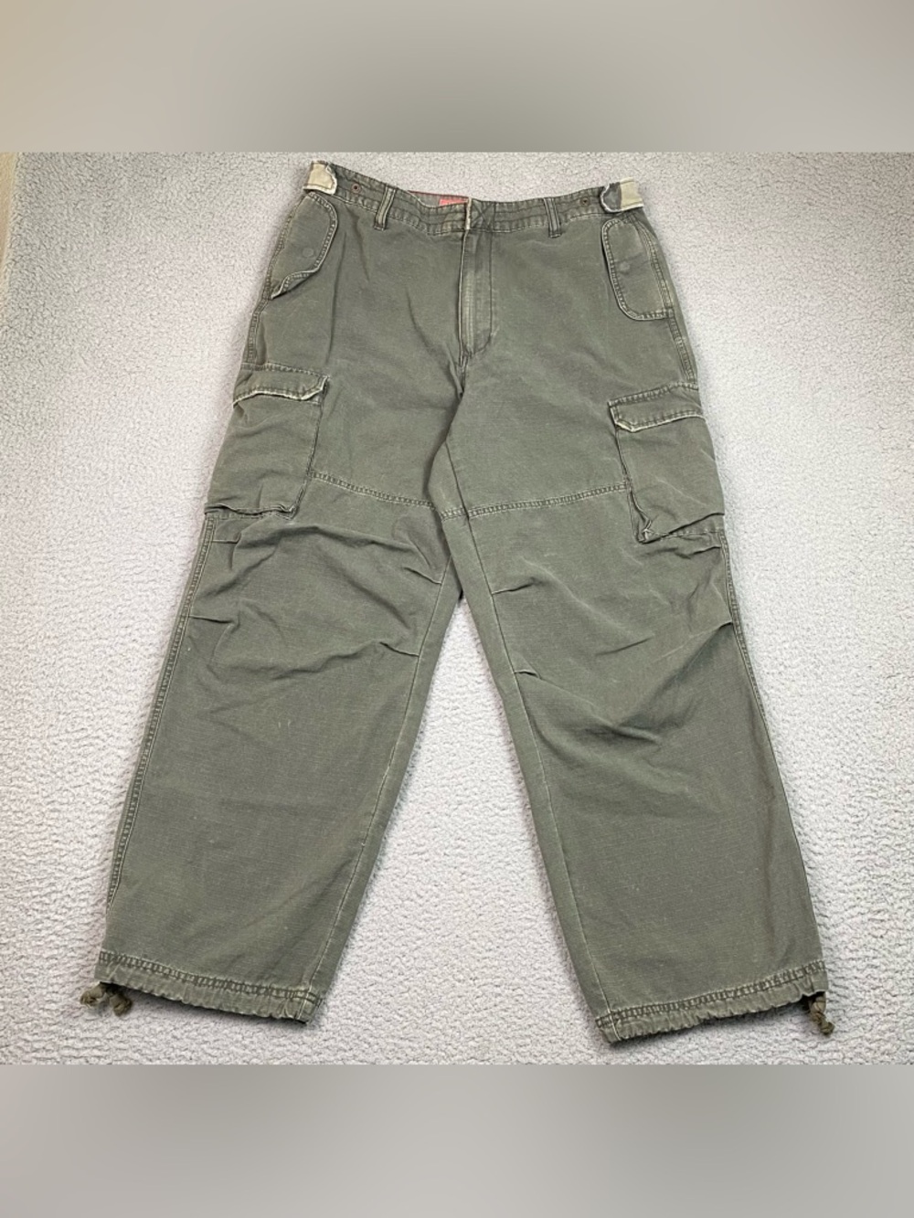 VTG Mossimo Baggy Cargo Pants Mens Size 34x28 (Tag Reads 36x30) Ripstop Military